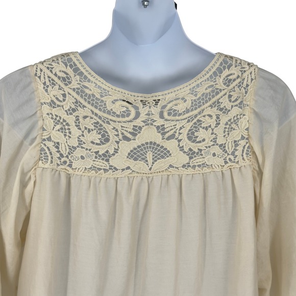 Hazel Lace Embroidered Peasant Blouse L - Picture 7 of 9